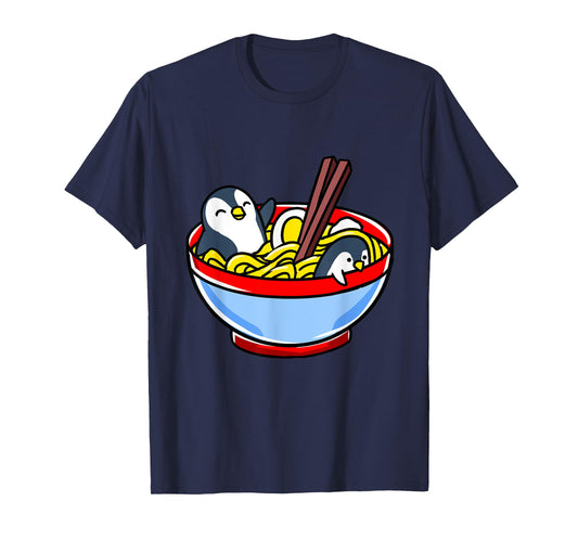 Kawaii Penguin Ramen Noodle T-Shirt
