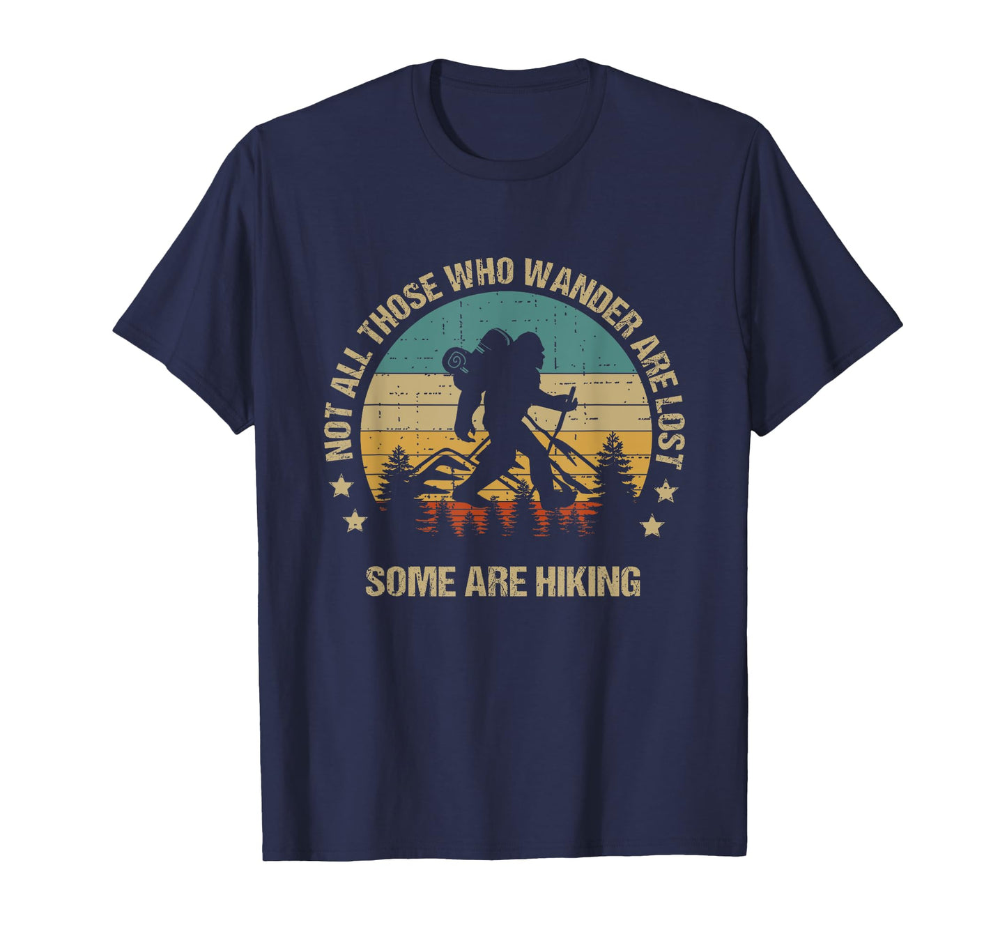 Vintage Bigfoot Funny Hiker Hiking Mens Outdoor T-Shirt