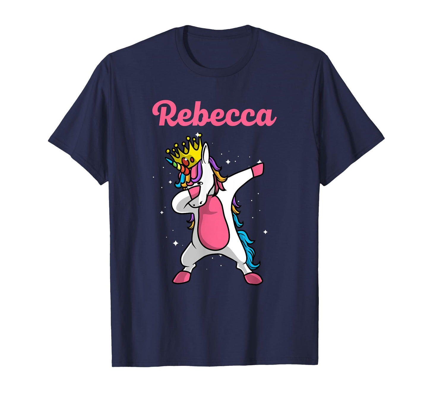 REBECCA Gift Name Personalized Birthday Dabbing Unicorn T-Shirt