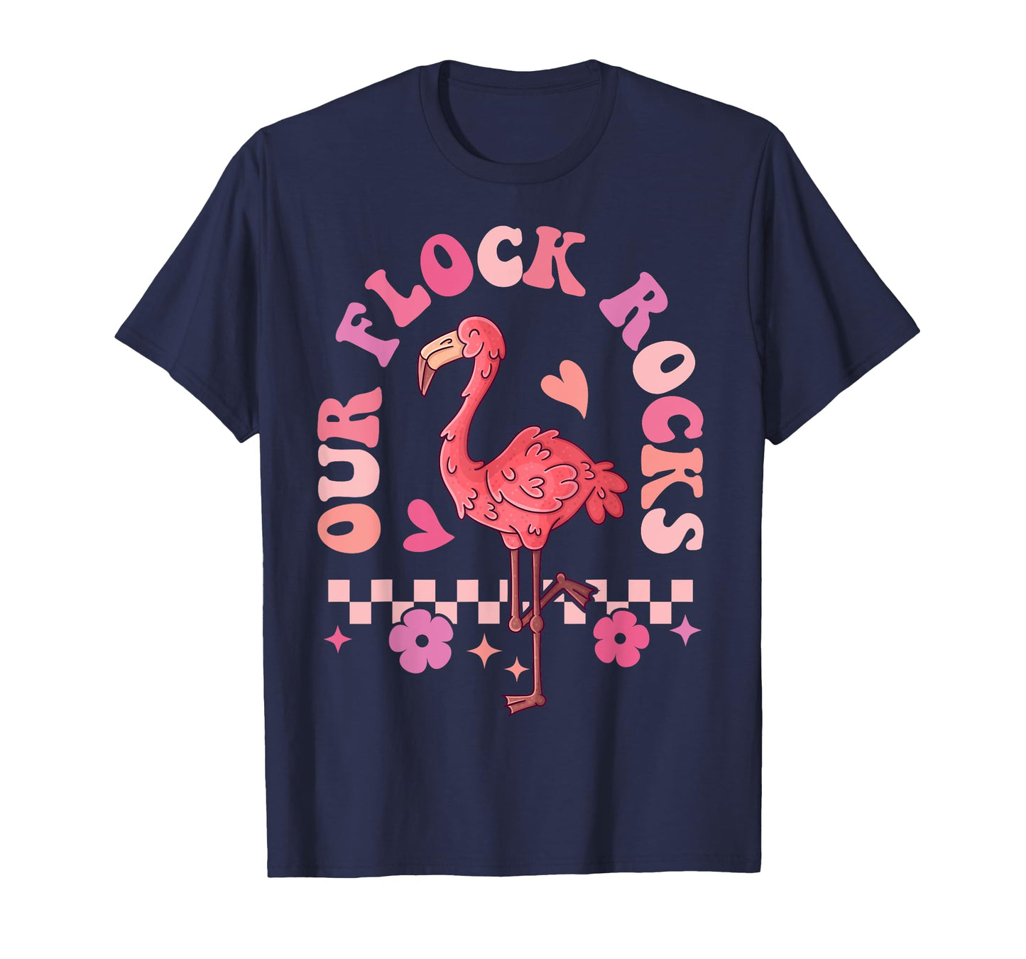 Our Flock Rocks Flamingo Matching Family Vacation T-Shirt