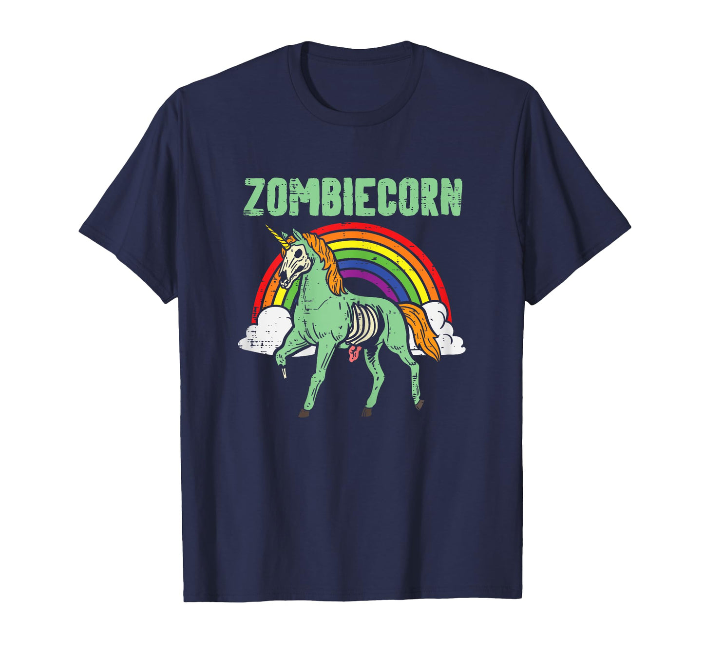 Zombicorn Zombie Unicorn Rainbow Scary Halloween Girls Women T-Shirt