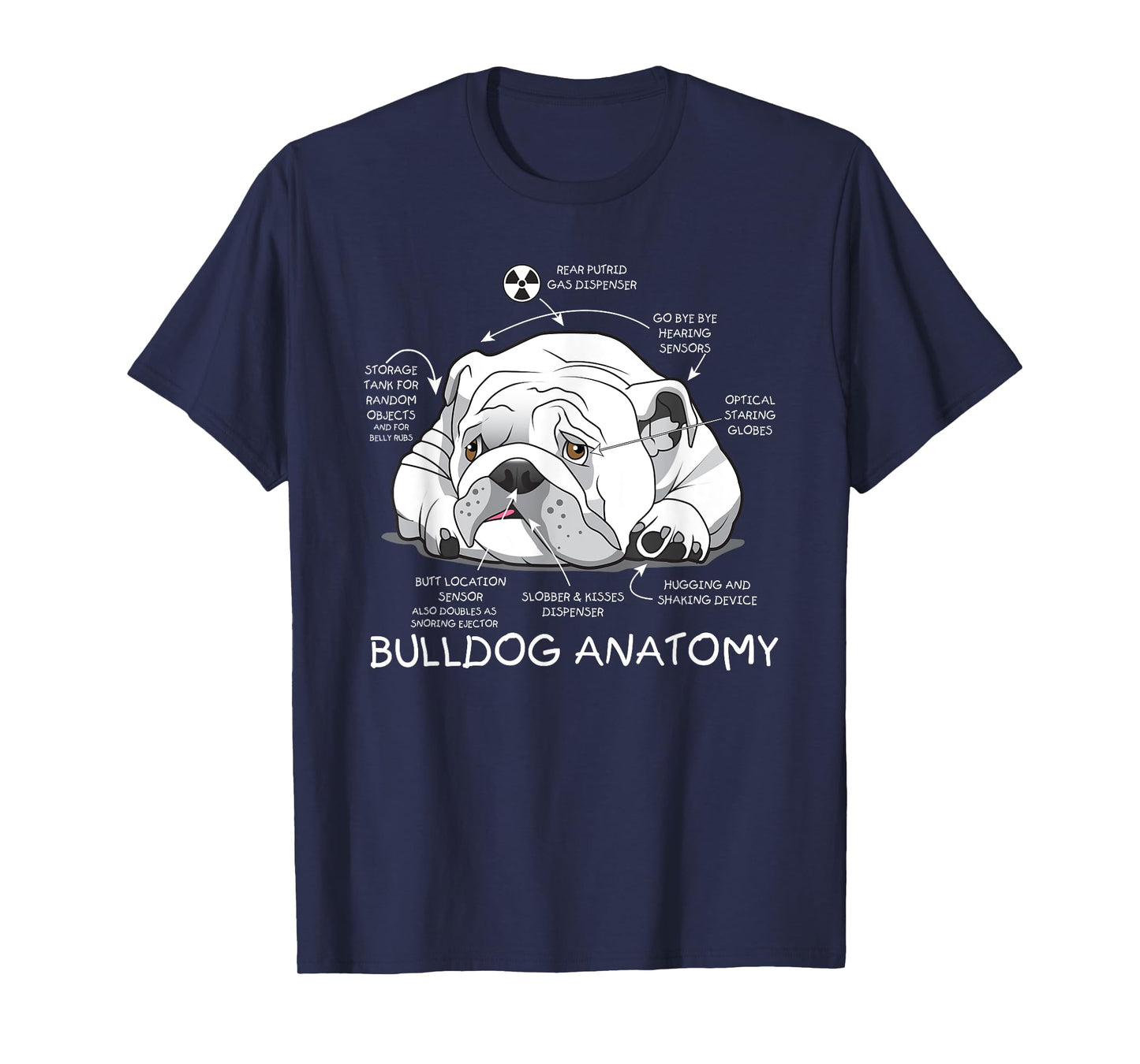Funny Cute English Bulldog Anatomy Dog Biology Gift T-Shirt for Men Women