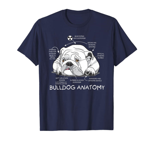 Funny Cute English Bulldog Anatomy Dog Biology Gift T-Shirt for Men Women