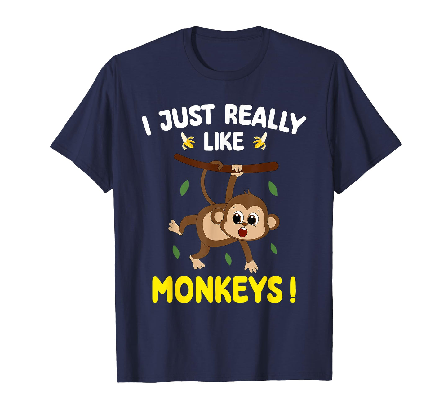 I Just Really Like Monkeys Cute Monkey toddler boy kids T-Shirt