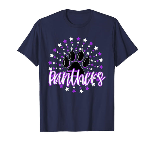 Purple Panthers Star School Spirit Panther Pride Mascot T-Shirt