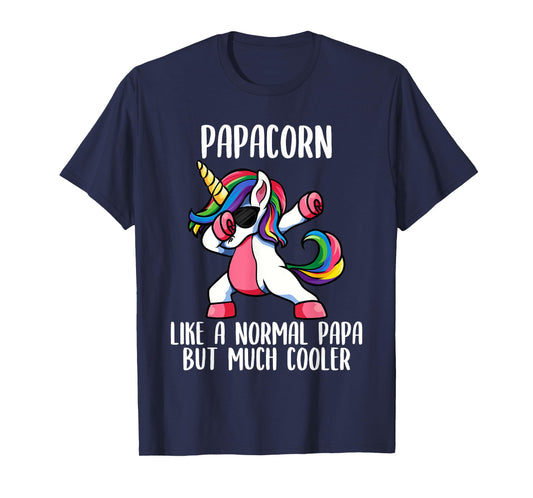 Unicorn Dad Girl Birthday Party Clothing Papacorn T-Shirt