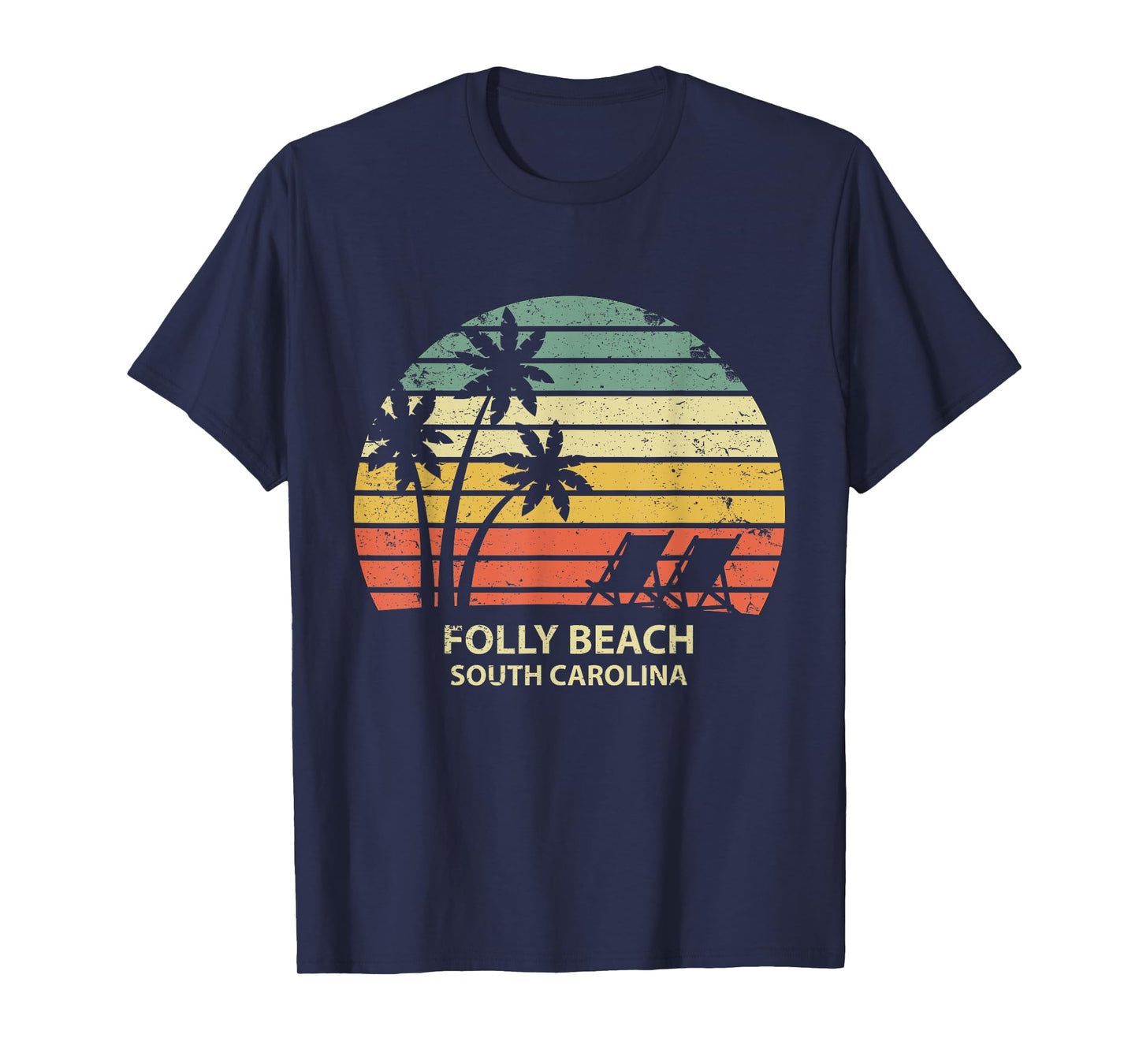 Vintage South Carolina Folly Beach T Shirt Cool Retro Men Women Girls Kids T-Shirt