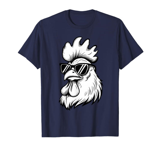 Funny Chicken With Sunglasses Chicken Farm Animals Lover T-Shirt
