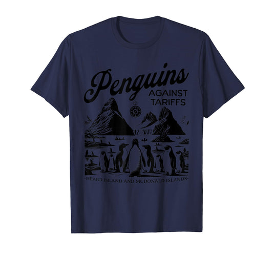 Vintage Penguins Protest Against Funny Penguins Tariffs T-Shirt
