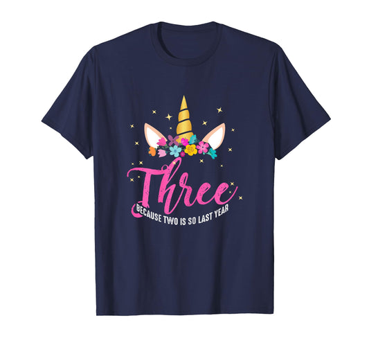 3 Years Old Birthday Girl Gifts Unicorn 3rd Birthday T-Shirt
