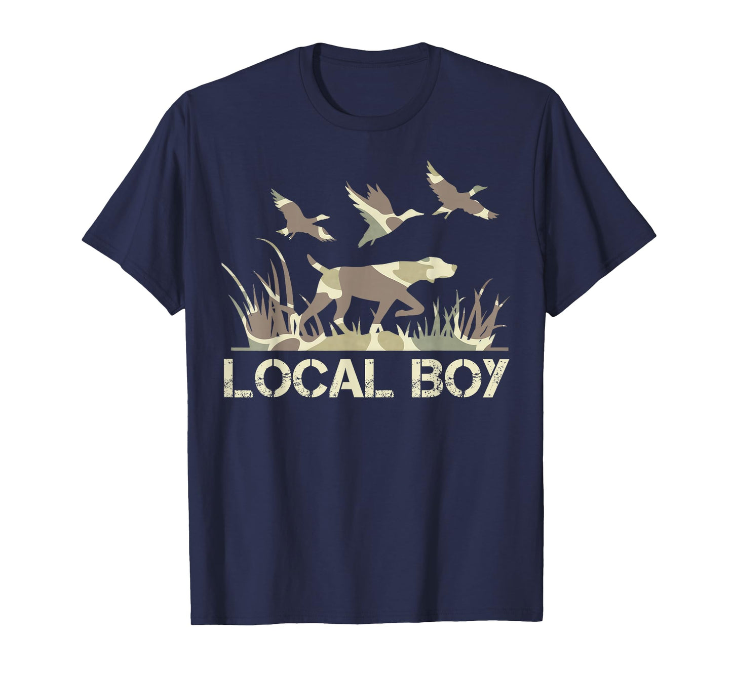 Retro Southern Boy Camouflage Hunting Dog Camo Duck Hunter T-Shirt