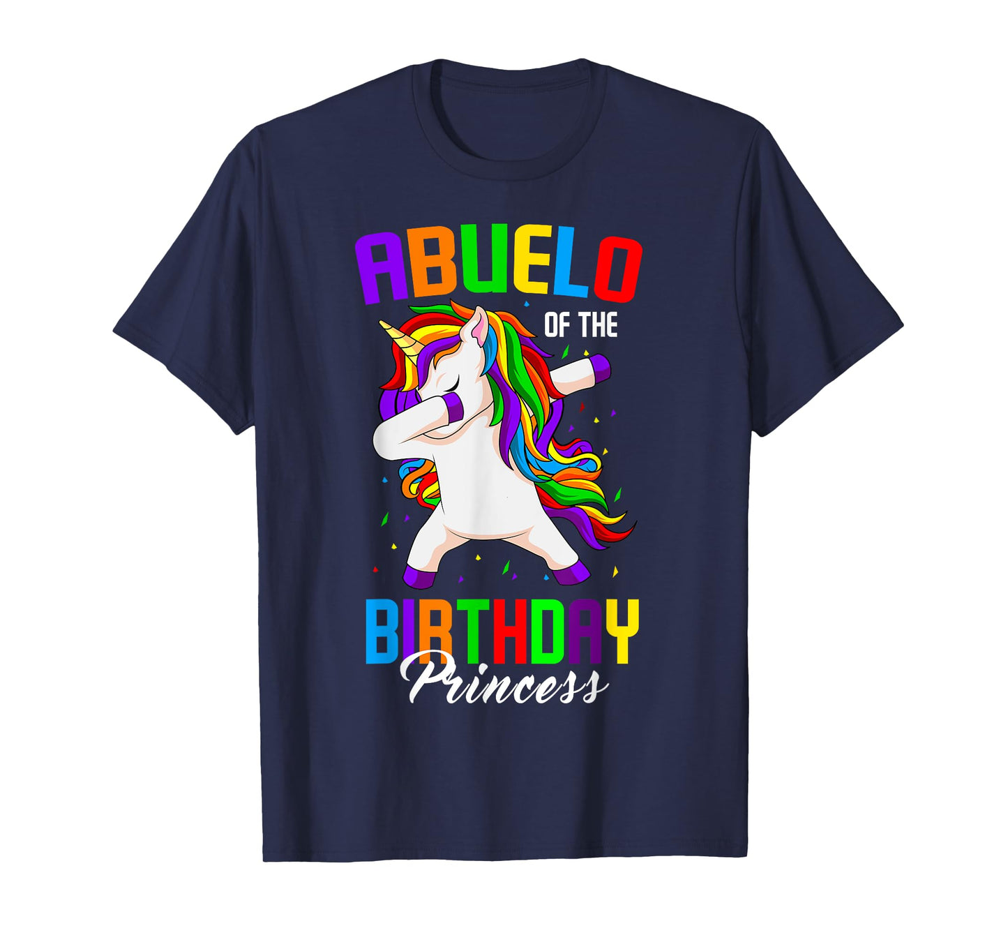 Abuelo of the Birthday Princess Unicorn Dabbing Bday Party T-Shirt