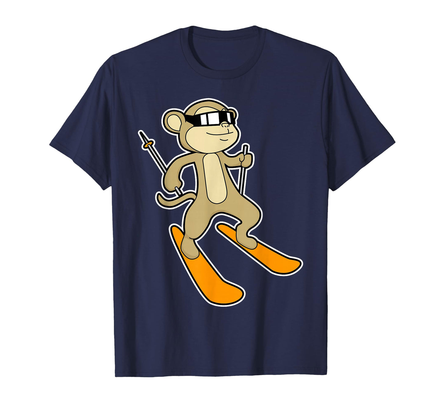Monkey Skier Ski Winter sports T-Shirt