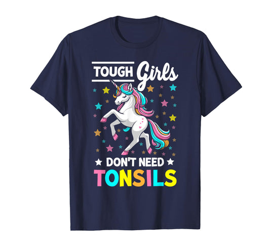 Tonsil Surgery Recovery Girls Unicorn Tonsil Removal T-Shirt