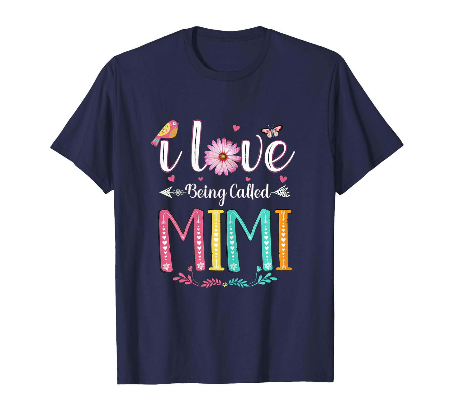Womens I Love Being Called Mimi Daisy Flower for Grandma T-Shirt