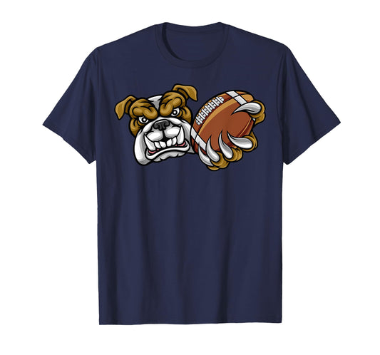 Bulldog American Football Mascot T-Shirt for Men Women Girls Kids