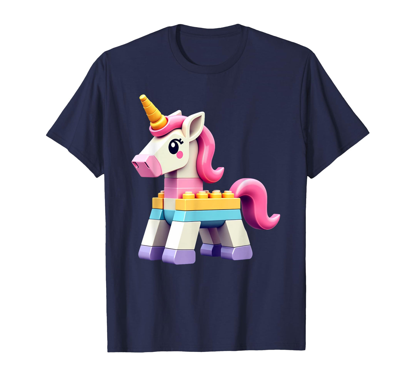 Master Builder Bricks Blocks Play Toys Unicorn Girls Kids T-Shirt