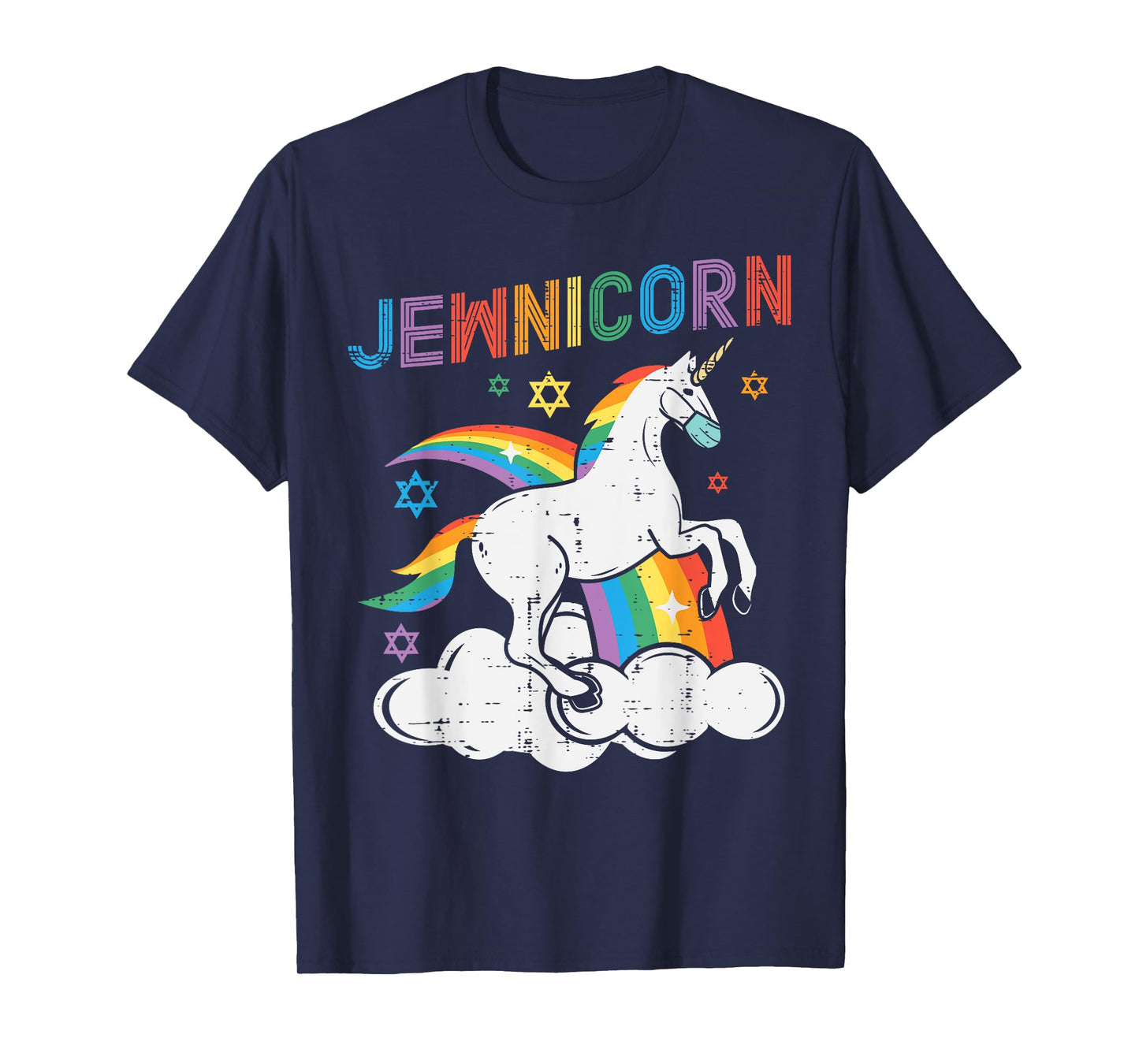 Jewnicorn Jew Unicorn Mask Chanukah Hanukkah Quarantine Gift T-Shirt