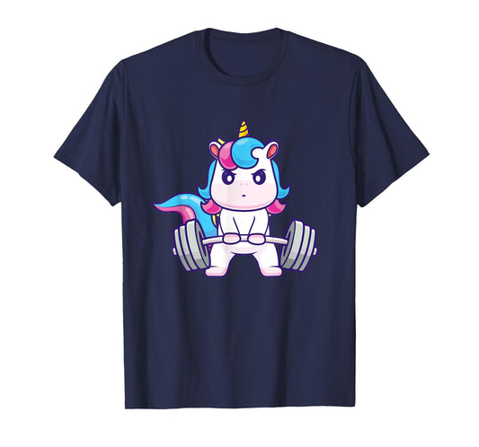 Funny Gym Shirts Deadlifting Unicorn - Workout Gym Weightlifting Bodybuilding T-Shirt, Small, Black