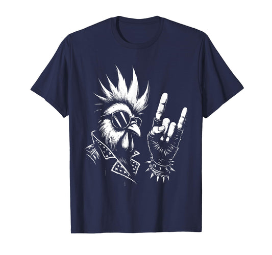 Chicken Rock 'n Roll Hand Sign - Vintage Rock Chicken Lover T-Shirt