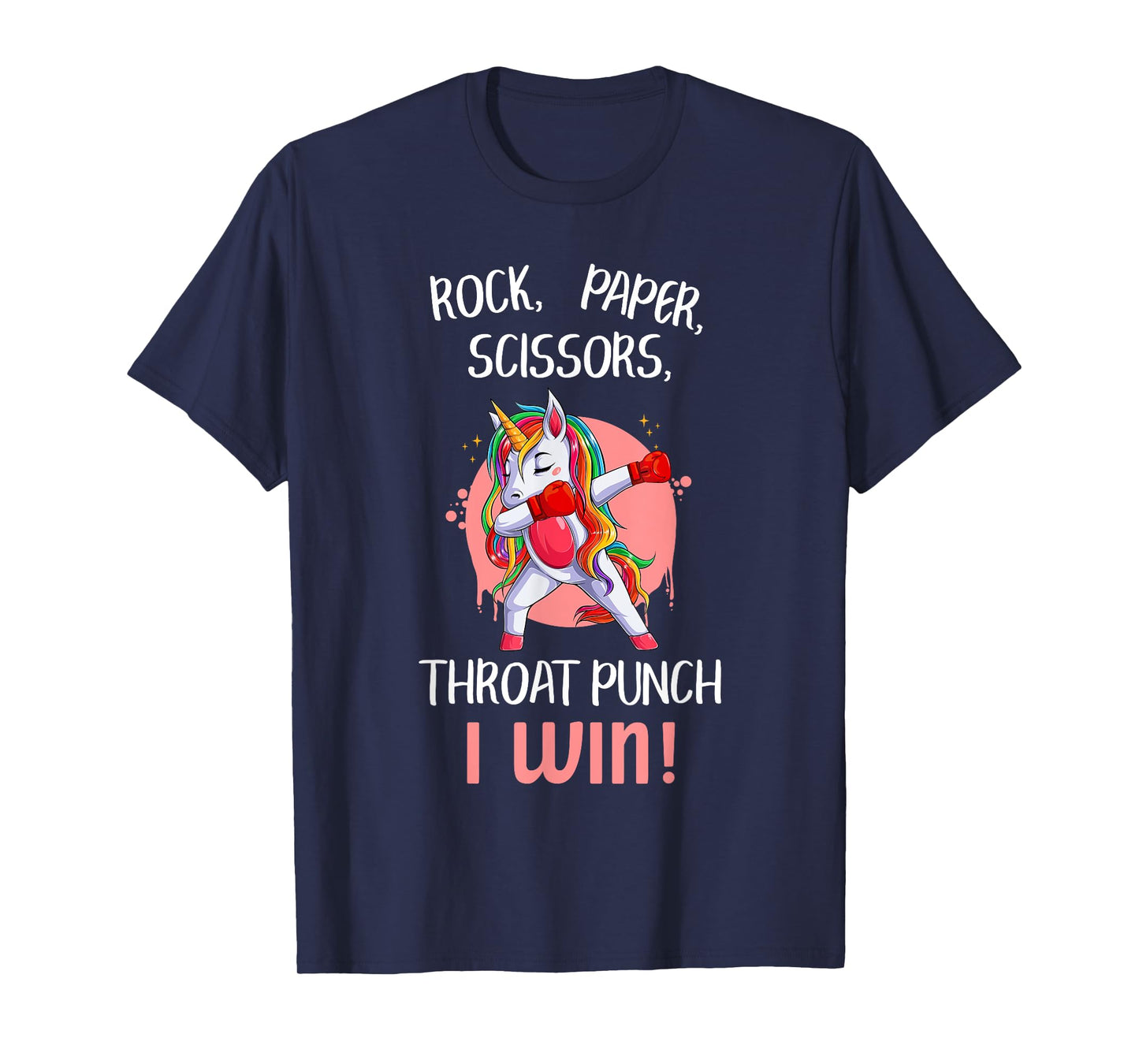 Rock Paper Scissors Throat Punch I Win Unicorn Boxing Boxers T-Shirt