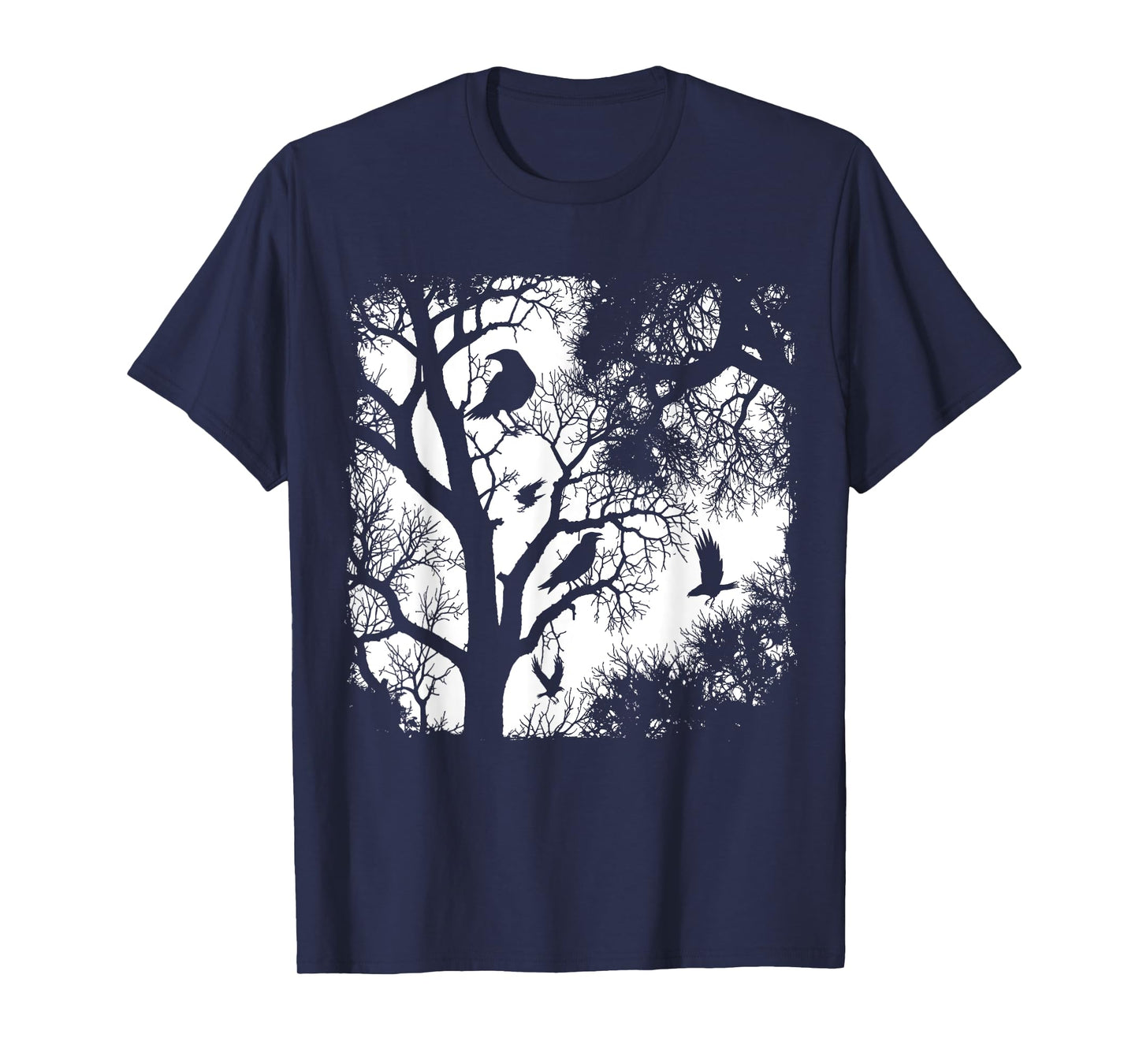 Gothic Raven Tree Dark Forest Crow Night Wilderness Aesthe T-Shirt