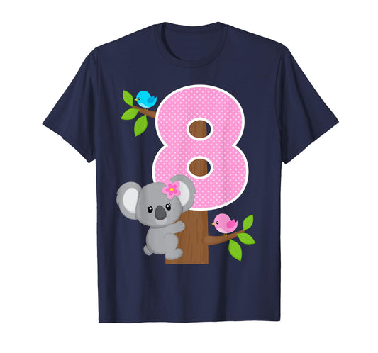 Koala Bear 8th Birthday Girl 8 Year Old Birthday Koalas Bday T-Shirt