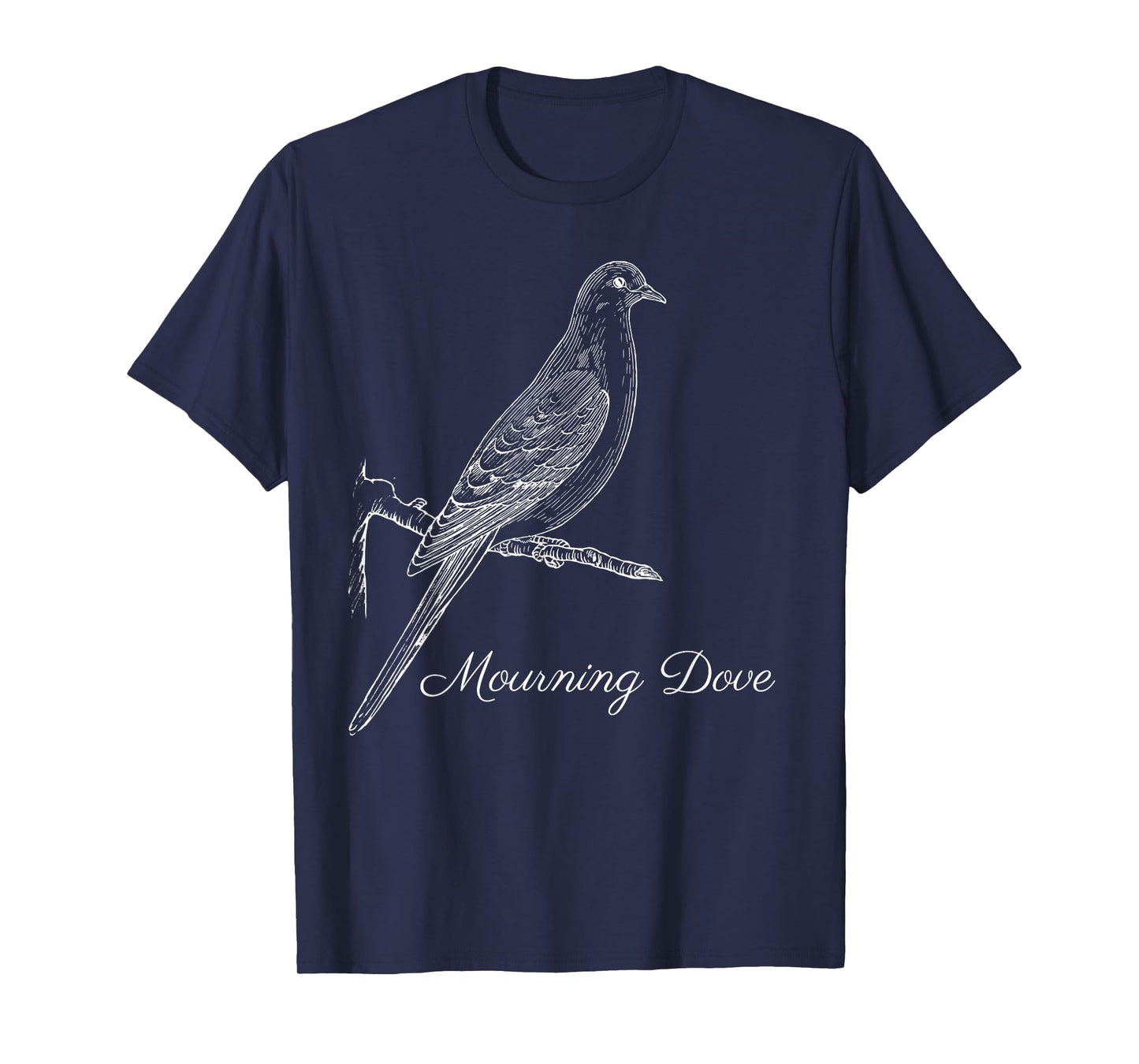 Mourning Dove T-Shirt Bird Tee Shirt Ornithology White Lines T-Shirt
