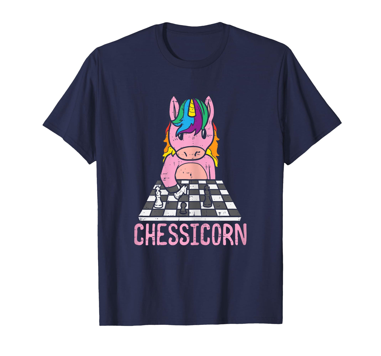 Chessicorn Unicorn Playing Chess Player Women Girls Kids T-Shirt