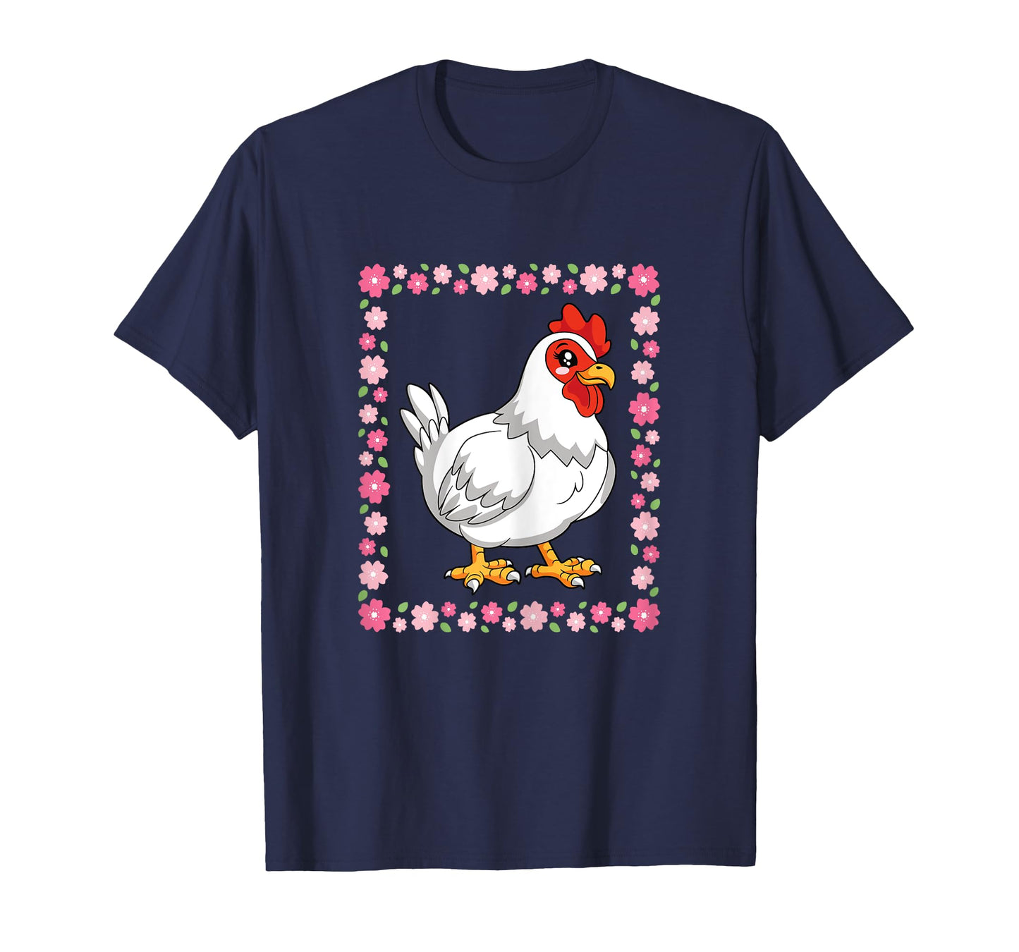 Cute Chicken Flower Chicken Lover Farming Women Girls T-Shirt