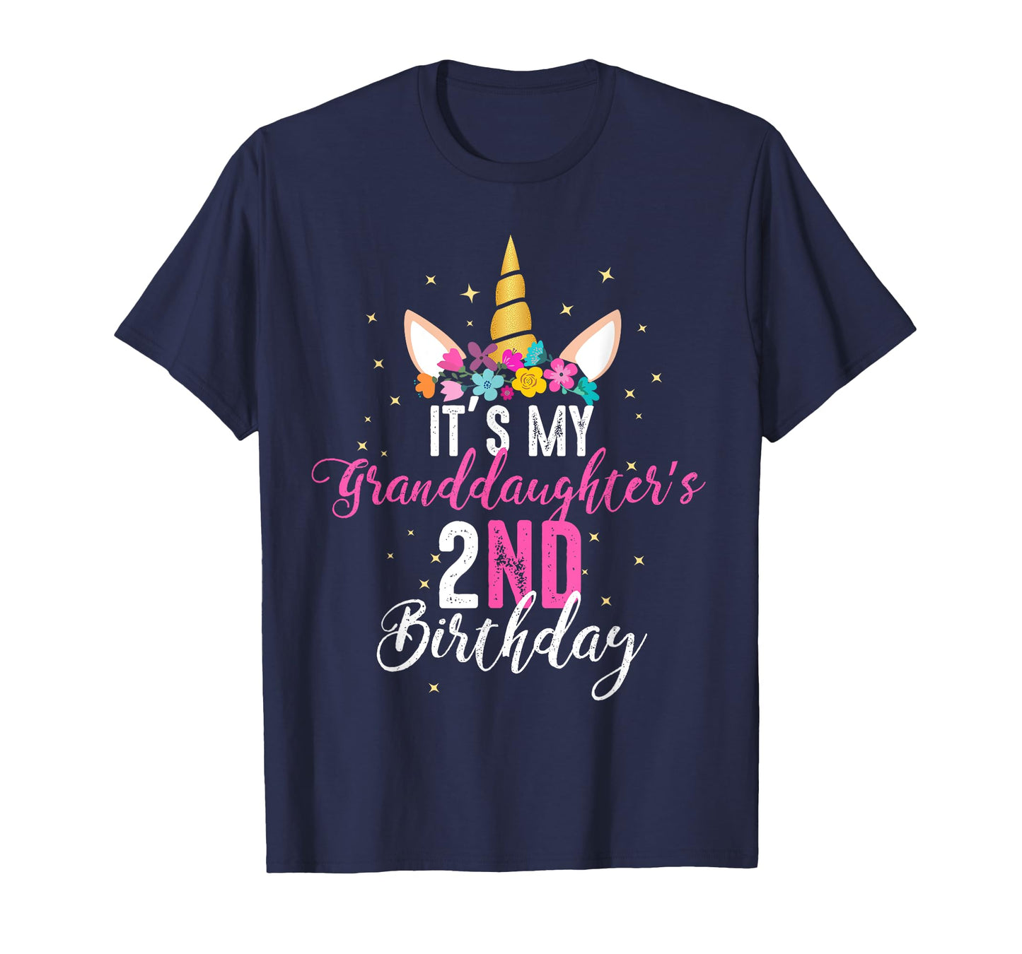 Its My Granddaughters 2nd Birthay Girl Unicorn Birthday T-Shirt