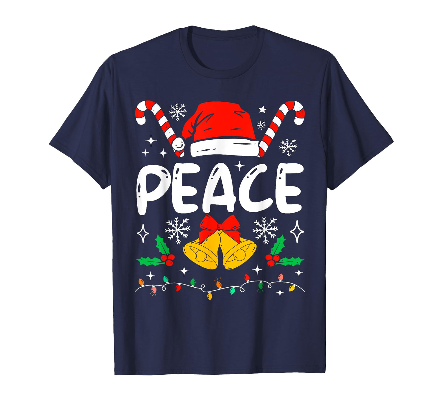 Peace Matching I Come In Peace Couples Santa Hat Christmas T-Shirt