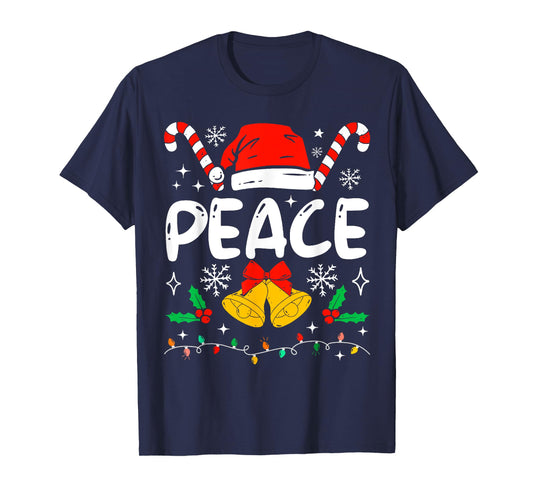 Peace Matching I Come In Peace Couples Santa Hat Christmas T-Shirt