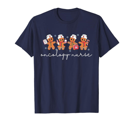 Oncology Nurse Christmas Cancer Nurse Cute ONC Xmas RN T-Shirt