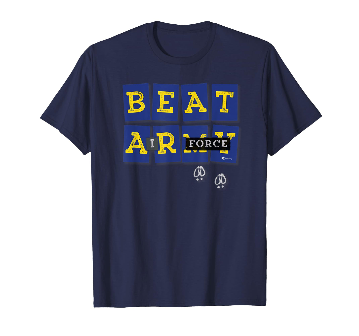 Beat Air Force Goat Tracks Funny Navy Blue Edition T-Shirt