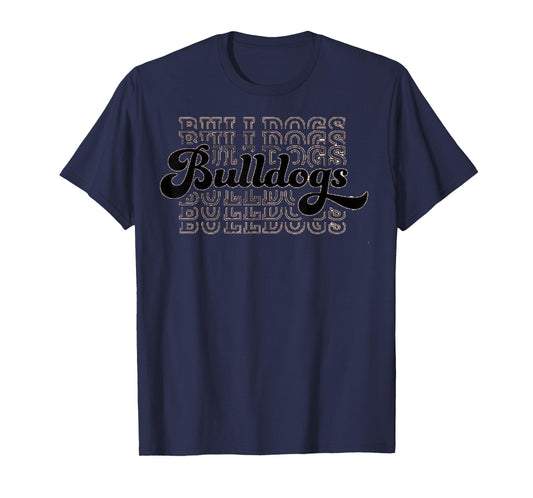 Vintage Bulldogs Team Mascot High School Sports College T-Shirt