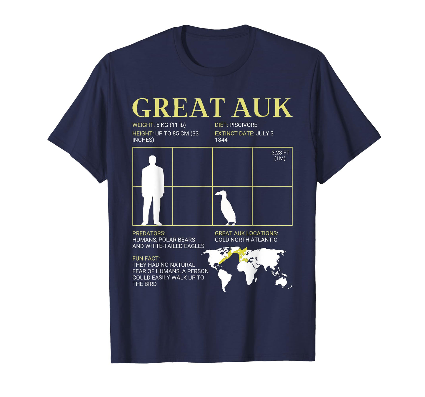 Great Auk Extinct Flightless Bird Penguin T-Shirt