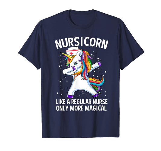 Dabbing Unicorn Nursicorn Funny Nurse T-Shirt