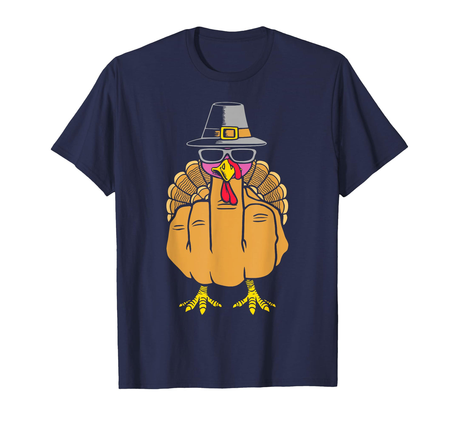 Turkey Middle Finger Adult Anti Social Thanksgiving Hand T-Shirt