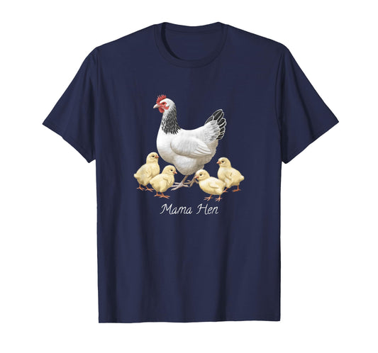Mama Hen Sussex Chicken and 4 Baby Chicks T-Shirt