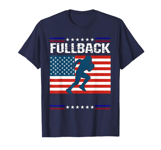 Fullback Football American Flag Patriot T-Shirt