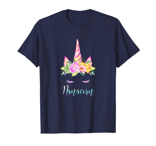 Funny Nanacorn Unicorn Costume Women Mom Mother's Day T-Shirt