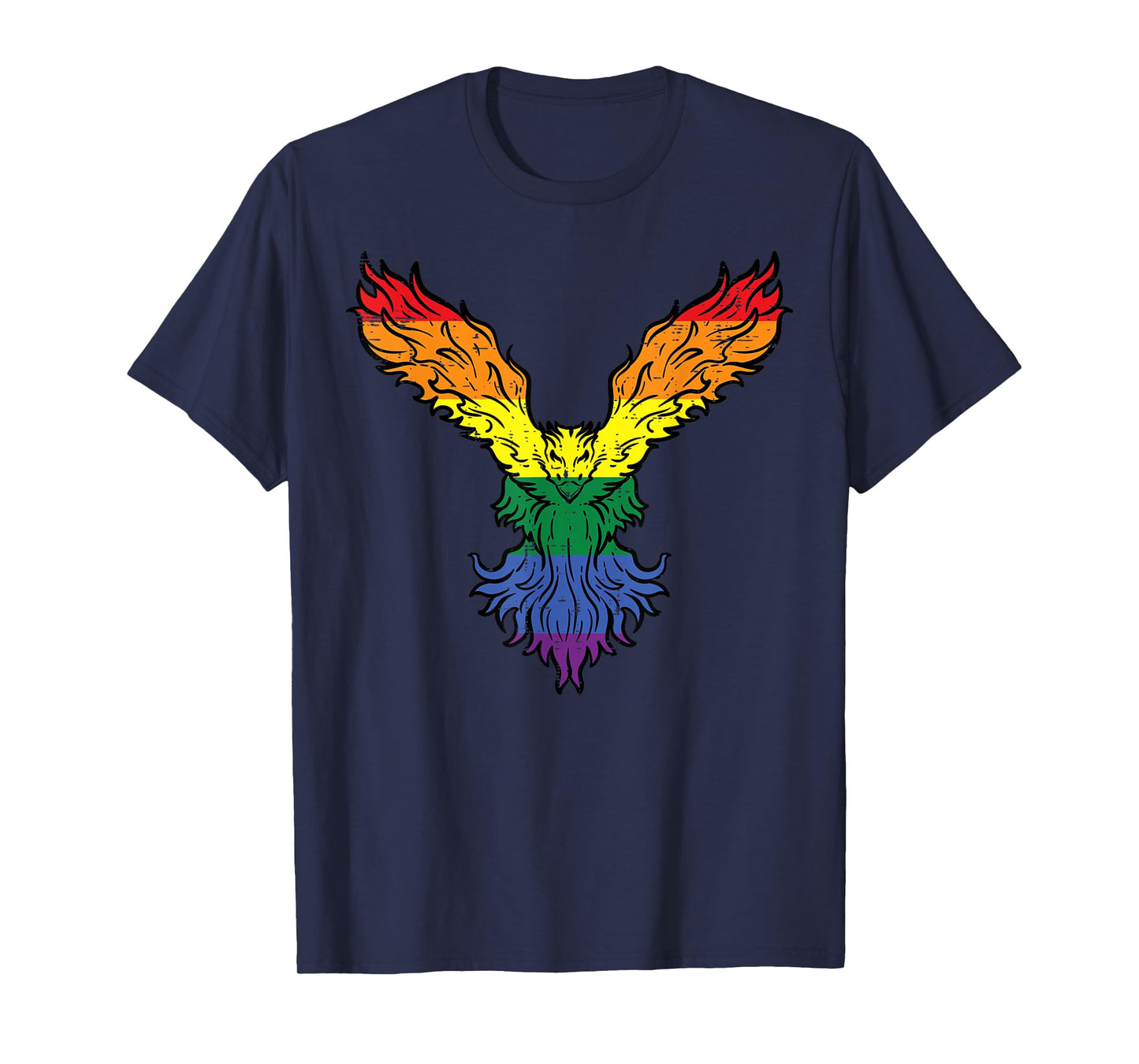 Gay Pride Bird Phoenix Rainbow Flag Lgbtq Men Women Kids T-Shirt