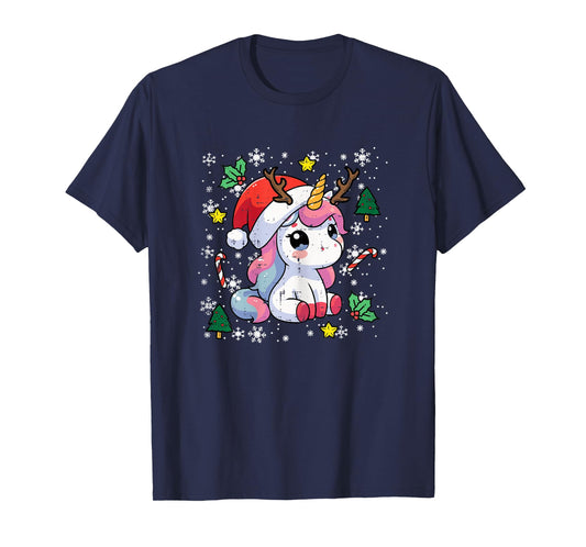 Christmas Unicorn Cute Magical Xmas Toddler Girls Kids Women T-Shirt