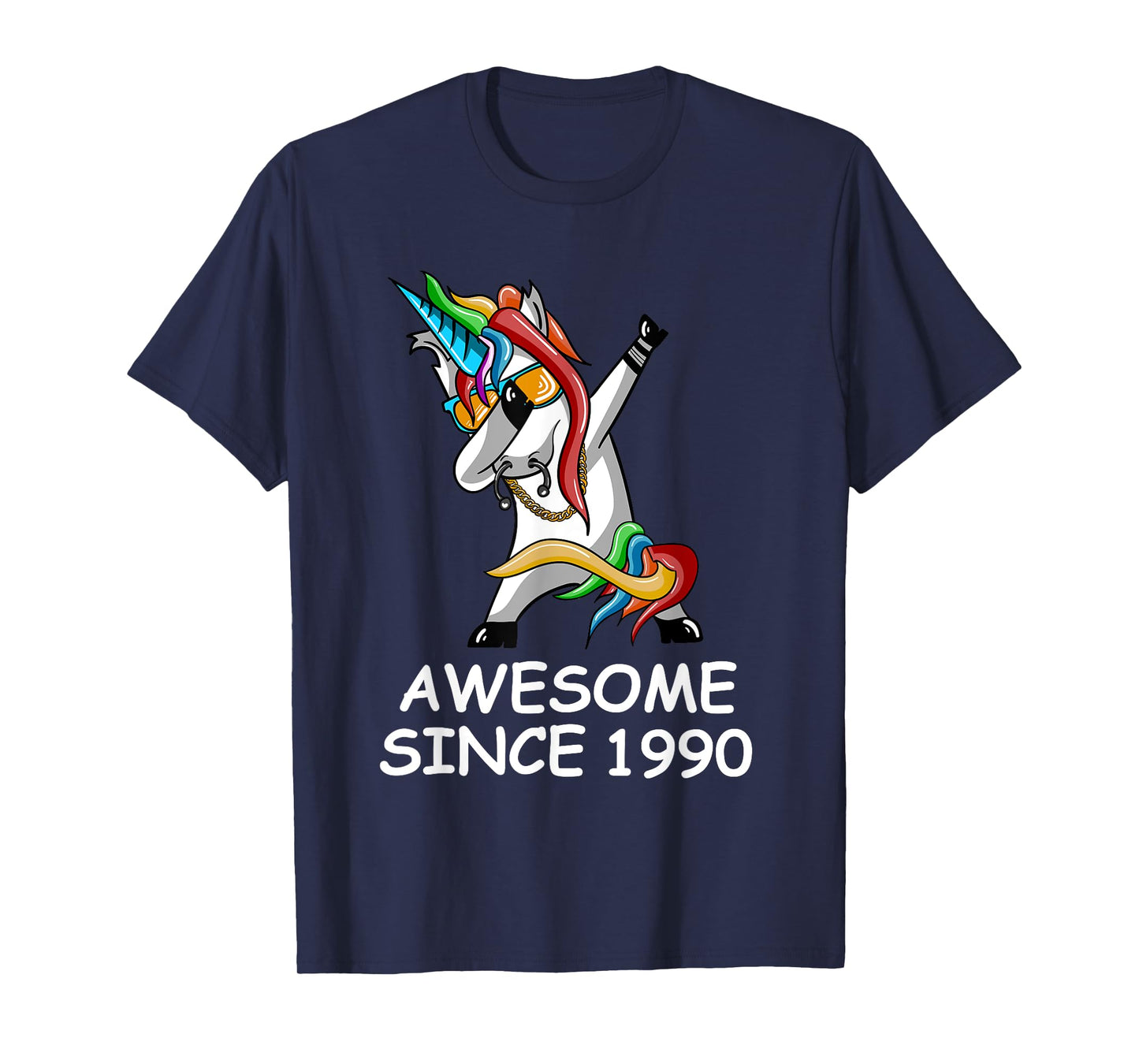 Dabbing Unicorn Awesome Since 1990 T-Shirt Birthday Tee