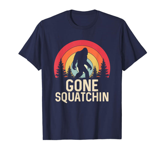Retro Gone Squatchin - Bigfoot Sasquatch T-Shirt