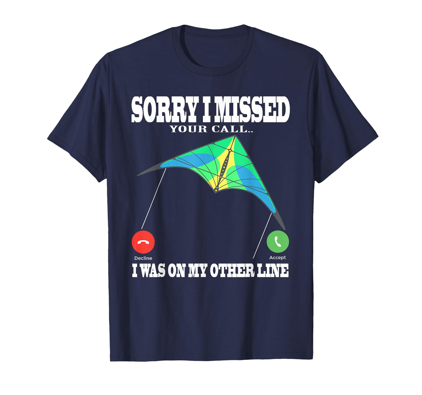 parafoil kite missed call Other line and stunt kites T-Shirt