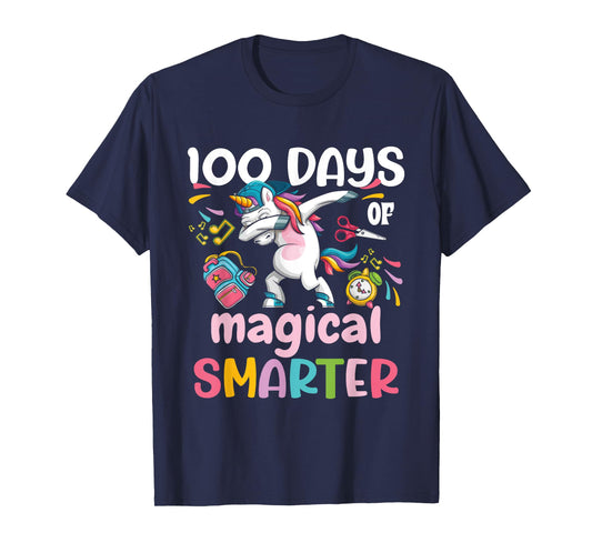 100th Day of School Unicorn 100 Days Smarter Kindergarten T-Shirt