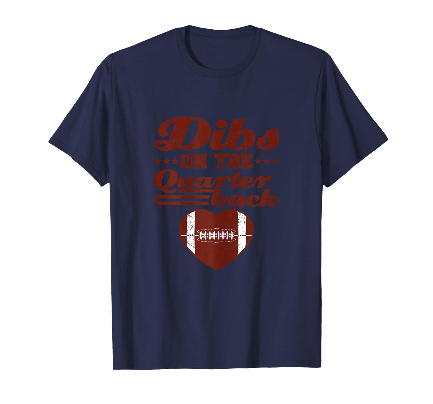 Football Girlfriend Dibs On The Quarterback Heart T-Shirt
