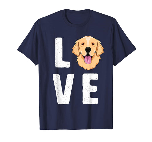 LOVE Golden Retrievers T-Shirt for Women KIds Dog Pet Gift T-Shirt